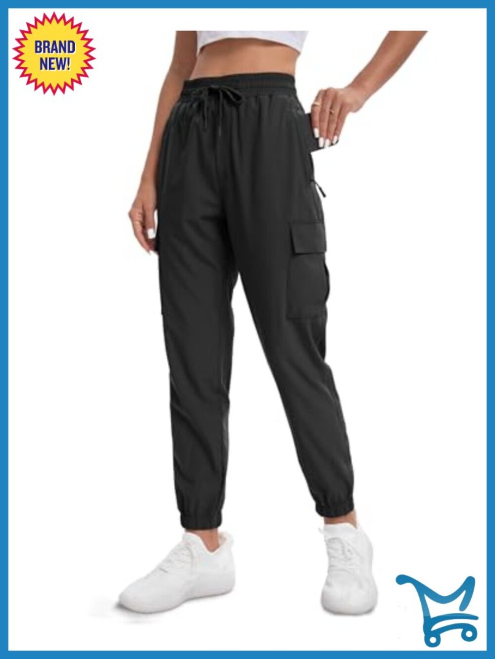Womens Cargo Hiking Pants Quick Dry Water Resistant Drawstring